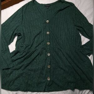 Lane Bryant Green Peplum Sweater